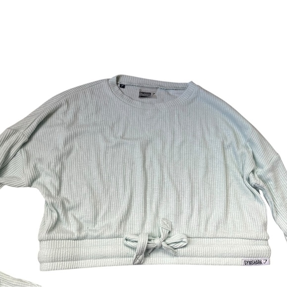 Gym Shark Women's Ribbed Crop Top - Light blue Size M - Picture 4 of 4